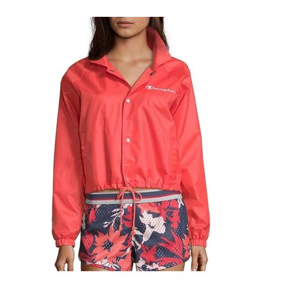 Champion Heritage Coaches Cropped Snap Jacket US Women's L - Picture 1 of 8